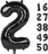 40 Inch Black Number 2 Balloon Jumbo Giant Happy 2th 12th 20th 21st Birthday Party Decorations for Boy or Girl Huge Mylar Anniversary Party Supplies
